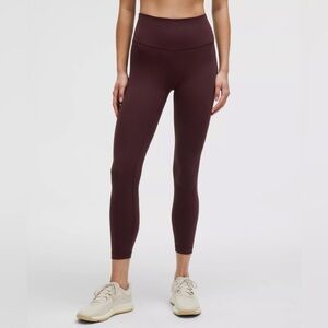 Lululemon Athletica Maroon Wunder Train Leggings, 25”
